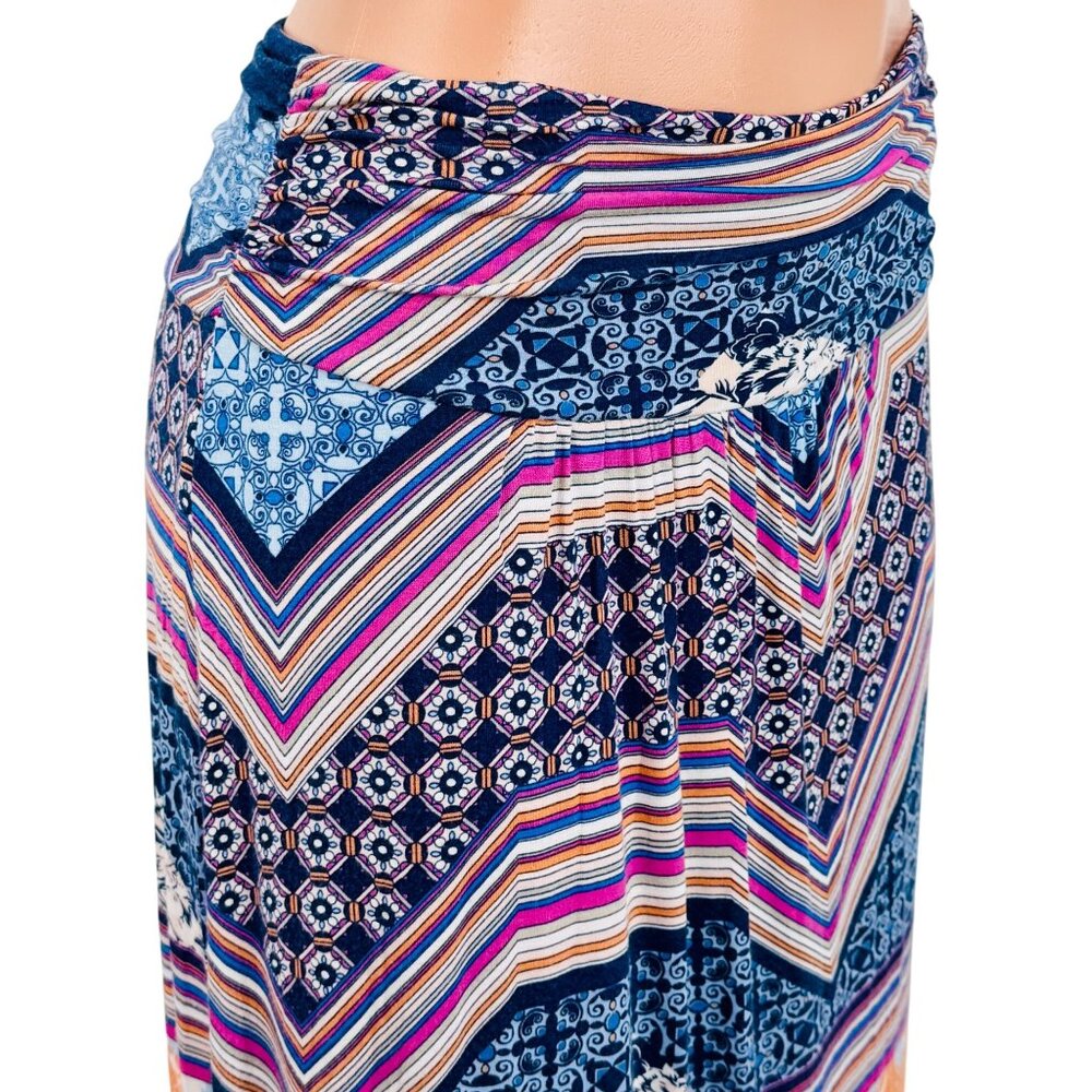 Anthropologie Multicolor Ruched Sides Maxi Skirt | Boho Poetcore Coastal Cowgirl - Picture 12 of 16